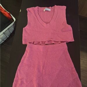Free People Pink Sweater Set